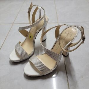 Jessica Simpson Friso 2 Rhinestone Heels in Silver